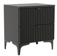 Szafki nocne - Czarna szafka nocna ryflowana T0-P64 - miniaturka - grafika 1