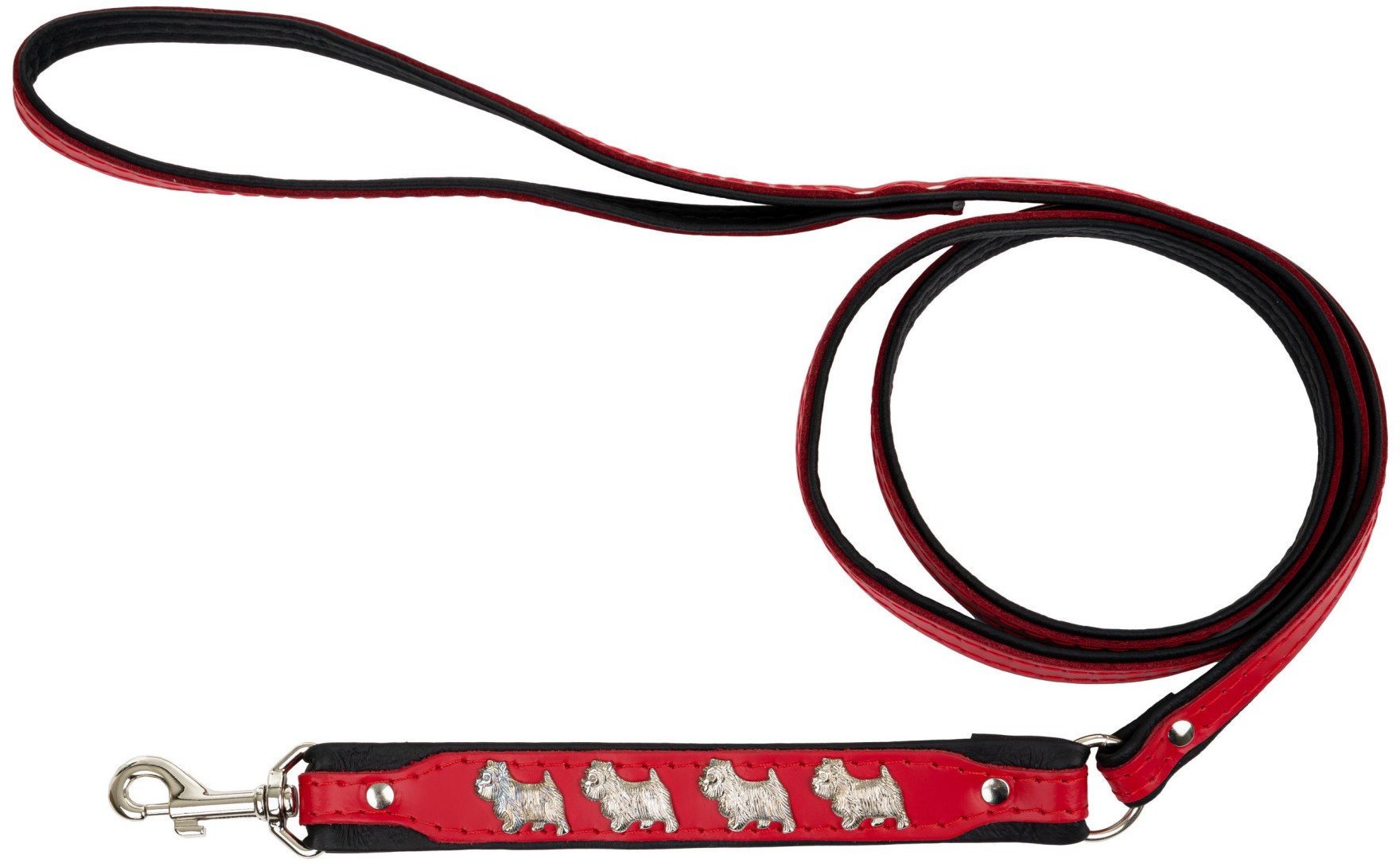 Smycz dla psa, wz�r pieski west, 10MM/120CM czerwona