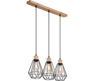 Lampy sufitowe - Brilagi - Żyrandol na lince WOODY BASKET 3xE27/60W/230V dąb - miniaturka - grafika 1