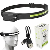 Latarki - Czołówka Latarka Czołowa Czujnik Ruchu Led 350Lm - miniaturka - grafika 1