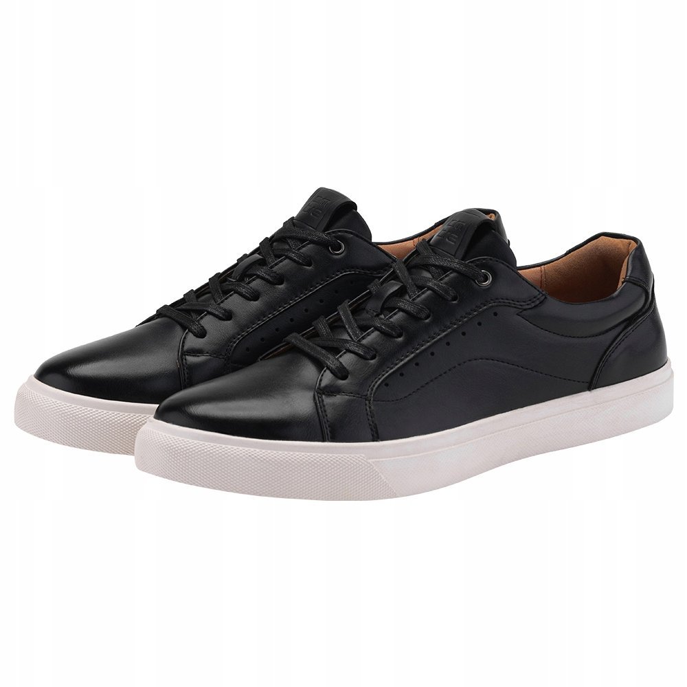 Męskie czarne sneakersy eleganckie trampki modne buty OM-FOCS-0179 V2 r. 43