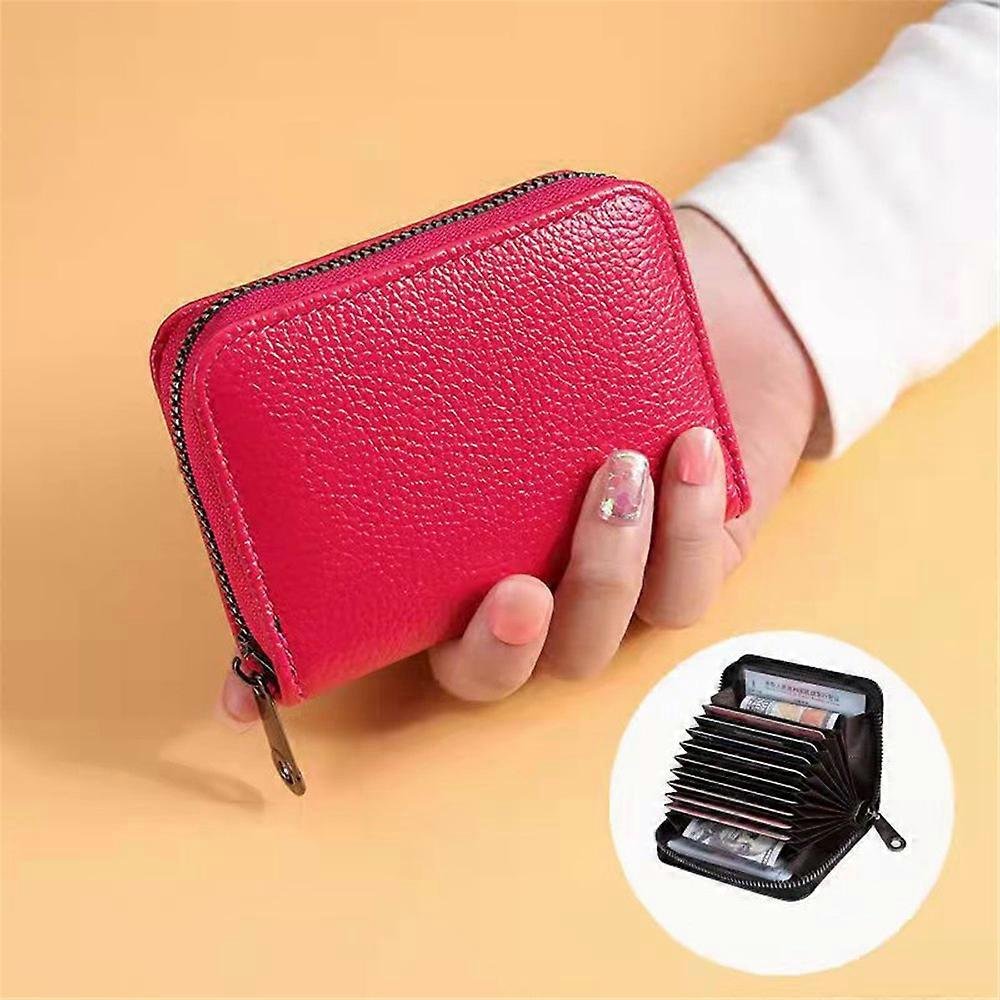 Nowa pozycja wielu kart Antymagnetyczna antykradzieżowa torba na karty Pu Skórzany zamek błyskawiczny portfel Identyfikator karty kredytowej Etui n...