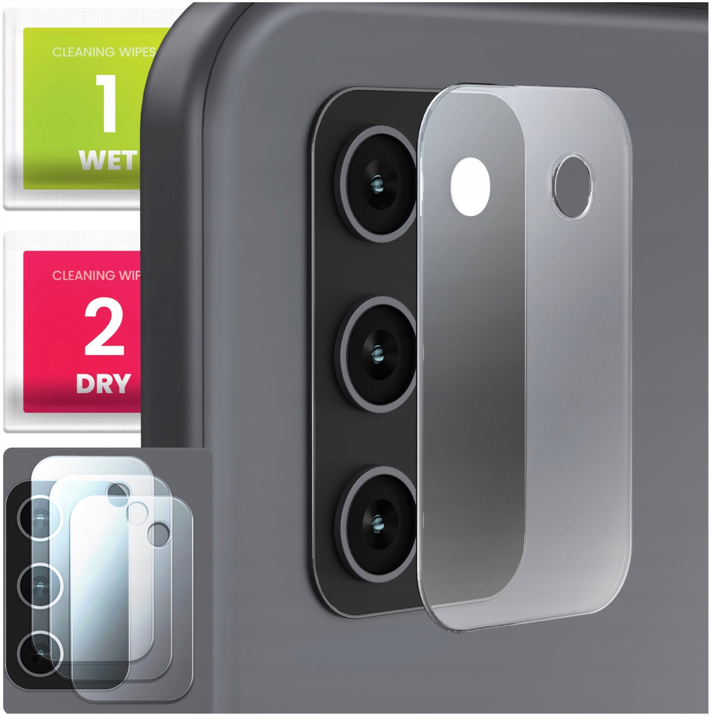 3-PAK Szkło Na Aparat Do Samsung Galaxy A03s Hartowane, Na Obiektyw, 9H