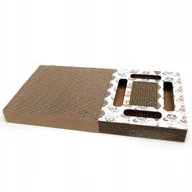 Drapaki dla kotów - Drapak dla kota tekturowy leżący z kocimiętką i piłeczką 45*24*4cm - miniaturka - grafika 1