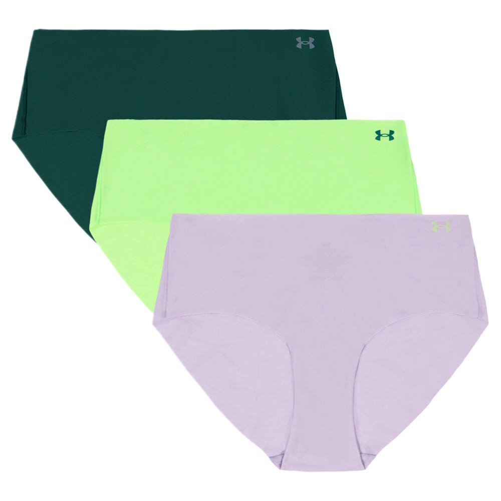 Majtki damskie Under Armour Pure Stretch No Show Hipster - Solid 3Pack Purple Crest S