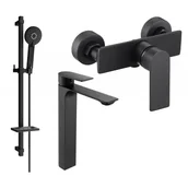 Baterie umywalkowe - Mexen Alexa DQ40 zestaw prysznicowy, czarny - miniaturka - grafika 1
