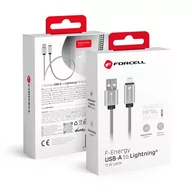 Kable USB - Forcell Kabel C236 USB-A do Lightning, 2,4A, 12W, 1 m, srebrny - miniaturka - grafika 1