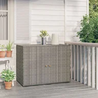 Szafy - vidaXL Szafka ogrodowa, szara, 100x55,5x80 cm, rattan PE - miniaturka - grafika 1