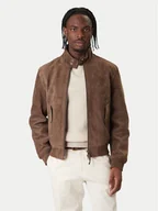 Kurtki męskie - Tommy Hilfiger Kurtka skórzana Harrington MW0MW42976 Brązowy Regular Fit - miniaturka - grafika 1