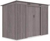 Altany ogrodowe - Szopa ogrodowa OREGON 261x121cm Light Wood, metalowa, z przesuwanymi drzwiami, kompaktowy magazyn na sprzęt ogrodowy i narzędzia Hardmaister - miniaturka - grafika 1