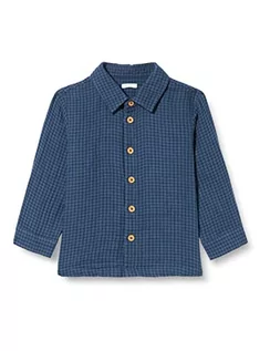 Bluzki dla niemowląt - United Colors of Benetton Niemowlęta 51a5aq007 koszula dla chłopców, niebieska 902, 68 cm - grafika 1