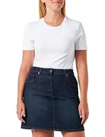 Sukienki - Love Moschino Damska mini sukienka z haftowanymi sercami, ciemnoniebieska, rozmiar 46, niebieski (Dark Blue Denim), 46 - miniaturka - grafika 1