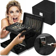 Pudełka i szkatułki - DUŻA SZKATUŁKA NA BIŻUTERIĘ KUFEREK NA KLUCZYK ORGANIZER PUDEŁKO ETUI BOX - miniaturka - grafika 1