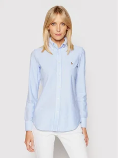 Ralph Lauren Polo Koszula Oxford 211664416 Niebieski Slim Fit - Koszule damskie - miniaturka - grafika 1