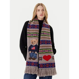 Szalik Polo Ralph Lauren 455981438001 Kolorowy - Apaszki i szaliki damskie - miniaturka - grafika 1