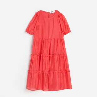 Reserved Sukienka midi - Pomarańczowy - Sukienki i spódniczki dla dziewczynek - miniaturka - grafika 1