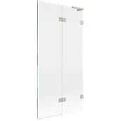 Parawany nawannowe - Mexen Lunar L parawan nawannowy 2-skrzydłowy prawy 90 x 150 cm, transparent, nikiel szczotkowany - 897L-090-100-97-00-P - miniaturka - grafika 1