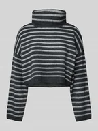 Swetry damskie - Sweter krótki z dzianiny z golfem model ‘TALIO’ - miniaturka - grafika 1