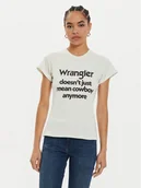Koszulki i topy damskie - Wrangler T-Shirt Shrunken Band 112356451 Biały Slim Fit - miniaturka - grafika 1