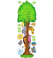 Wyposażenie pokoiku dziecięcego - Naklejka dla dzieci - Miarka Wzrostu - ZWIERZAKI 2 - miniaturka - grafika 1