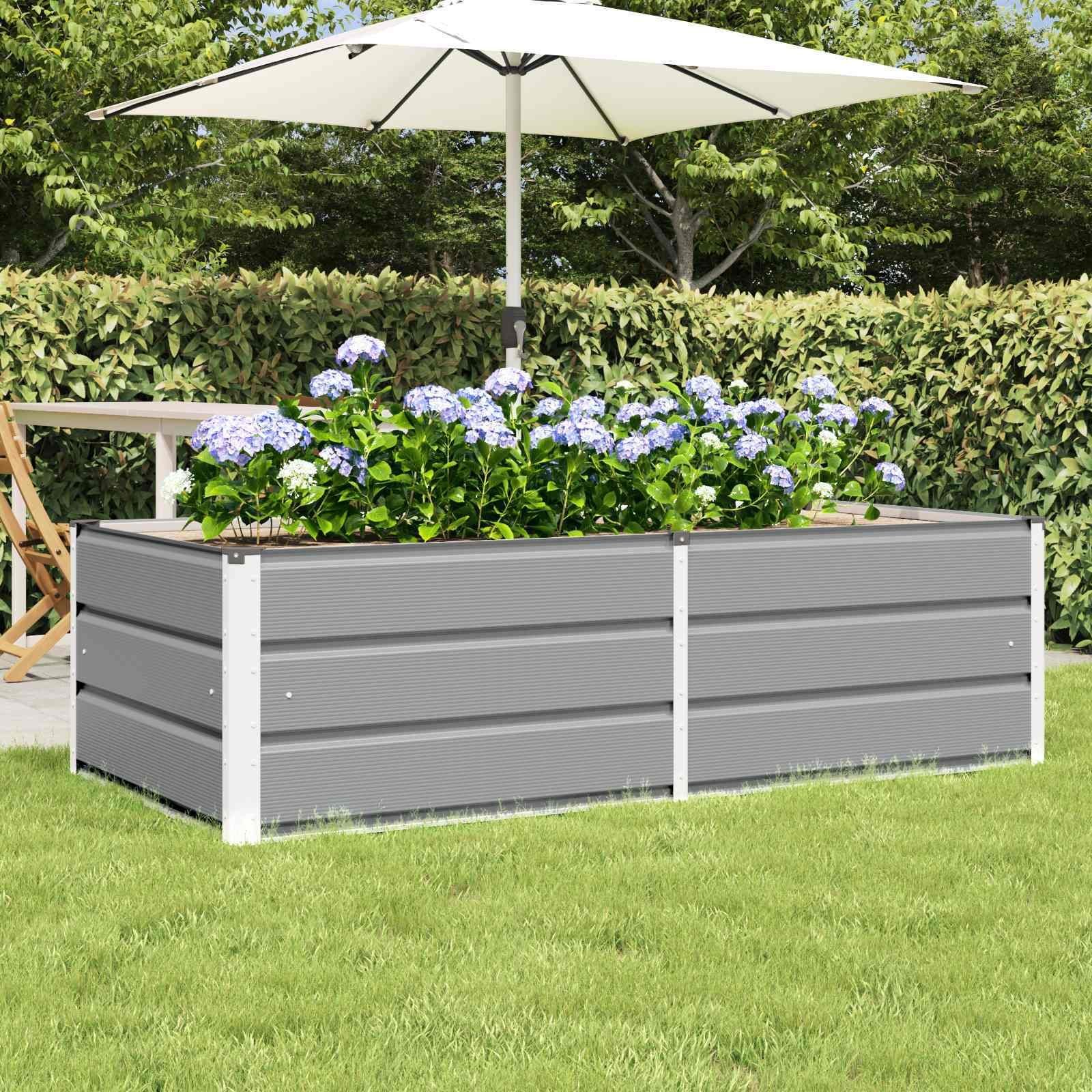vidaXL Donica Jasnoszary 160 x 80 x 45 cm Stal