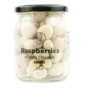 Owoce świeże i suszone - BrainMax Pure Raspberries in White Chocolate, liofilizowane maliny w białej czekoladzie, 245 g - miniaturka - grafika 1