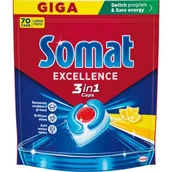 Środki do zmywarek - Kapsułki do zmywarki SOMAT Excellence Caps 3w1 Lemon - 70 szt. - miniaturka - grafika 1