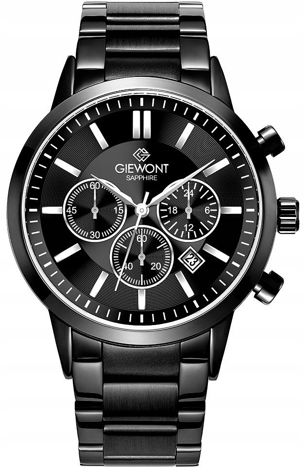 Zegarek Giewont Zegarek Męski Giewont Chronograph Sapphire Czarny GW8510-B2