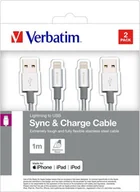 Kable USB - Kabel USB Verbatim USB-A - 1 m Srebrny 48872 - miniaturka - grafika 1