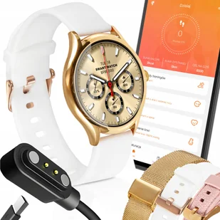 Sportowy Smartwatch Damski Zegarek Smart Watch Zestaw Wymienne 3 Paski - Smartwatch - miniaturka - grafika 1