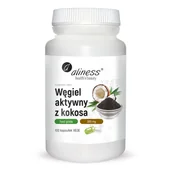 Odchudzanie i oczyszczanie - Aliness Węgiel Aktywny z Kokosa Spożywczy FOOD GRADE 300 mg (100 kaps) Aliness ali-116 - miniaturka - grafika 1