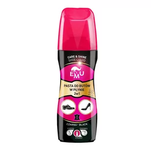Emu Pasta Do Butów W Płynie 2W1 (Care And Shine Shoe Liquid) - Czarna 75 Ml - Środki do obuwia i ubrań - miniaturka - grafika 1