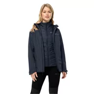 Kurtki damskie - Damska kurtka 3w1 Jack Wolfskin GLAABACH 3IN1 JKT W night blue - XS - miniaturka - grafika 1