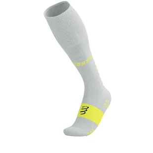 COMPRESSPORT Skarpety kompresyjne FULL SOCKS OXYGEN whie/safe yellow - Skarpetki sportowe męskie - miniaturka - grafika 9