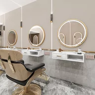 Meble fryzjerskie - Konsola konsoleta fryzjerska lustro LED 90x90 PRO - miniaturka - grafika 1