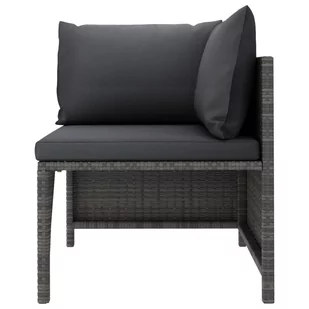 vidaXL Narożna sofa modułowa z poduszką szara polirattan 313493 - Sofy ogrodowe - miniaturka - grafika 1