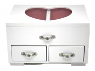 Pudełka i szkatułki - Szkatułka drewniana biała na biżuterię organizer - miniaturka - grafika 1