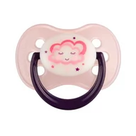 Smoczki uspokajające - CANPOL CANPOL BABIES Smoczek uspokajający kauczuk 0-6m okrągły Night Dreams różowa chmurka 22/642 - miniaturka - grafika 1