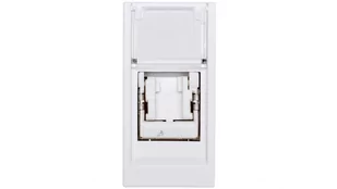 Hager Polo Systo Gniazdo komputerowe pojedyncze RJ45 Cat.5E FTP 1 moduł biały WS213 WS213 - Gniazdka elektryczne - miniaturka - grafika 1