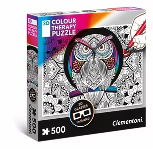 Clementoni Puzzle 500 Colour Therapy Sowa - Powieści - miniaturka - grafika 2