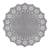 Obrusy i serwetki - Podkładka filcowa ŚNIEŻYNKA średnica 38 cm szary - miniaturka - grafika 1