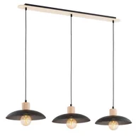 Lampy sufitowe - Kobe lampa wisząca 3xE27 czarna/jasne drewno 1318/3 - miniaturka - grafika 1