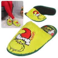Kapcie damskie - The Grinch Damskie papcie/kapcie, zielone, futrzane obuwie domowe 44-45 EU - miniaturka - grafika 1