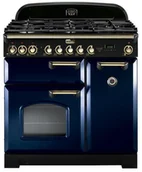 Kuchenki gazowo-elektryczne - Falcon Classic Deluxe 90 Niebieski regal mosiądz - miniaturka - grafika 1