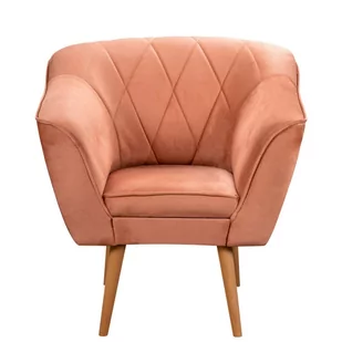 Fotel w stylu skandynawskim do salonu Rosa Różowy - Fotele - miniaturka - grafika 1