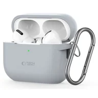 Akcesoria do słuchawek - Etui na słuchawki TECH-PROTECT Silicon Hook do Apple Airpods Pro 1/2 Szary - miniaturka - grafika 1