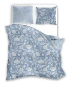 Pościel - Pościel bawełniana 160x200 Pure niebieska kwiaty Faro - miniaturka - grafika 1