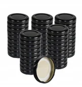 Pojemniki kuchenne - Zakrętki nakrętki wieczka do słoików butelek 50 sztuk fi 43 czarne - miniaturka - grafika 1