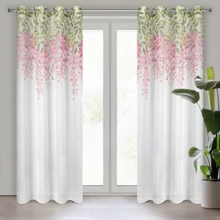 Firana na przelotkach JULIETA 140 x 250 cm różowy - Firany - miniaturka - grafika 1