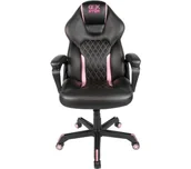 Fotele gamingowe - Konix Geek Star Gamingowy do 150kg Skóra ECO Czarno-różowy - miniaturka - grafika 1